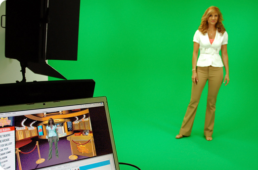 Tampa video green screen studio production with lighting grid and hourly Tampa studio rental